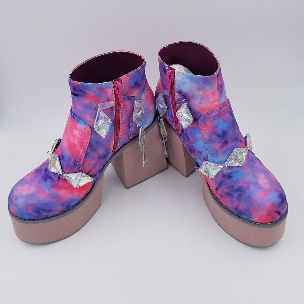 "Current Mood" Neon Pastel Ankle Platform Boots